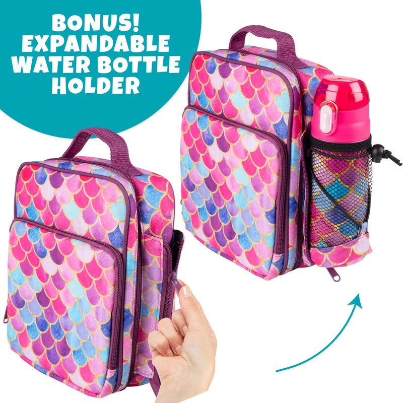 Bentology Insulated Lunch Box w Snack Pocket and Water Bottle Holder - Boys Girls and Kid's Lunchbox Tote Keeps Food Hotter or Colder Longer - Bag Fits Most Bento Boxes and Containers - Image 3